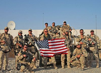 солдаты, флаги, США - обои на рабочий стол