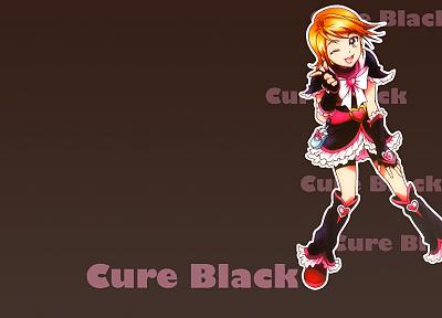 Pretty Cure, аниме, простой фон, Лечение Черный - оригинальные обои рабочего стола
