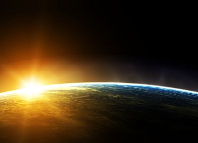 Солнце, космическое пространство, Земля - оригинальные обои рабочего стола
