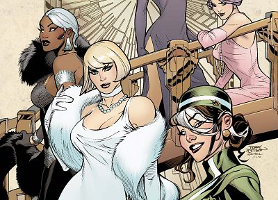 X-Men, Псайлок, Разбойник, Марвел комиксы, Терри Додсон, комиксы девочки, Эмма Фрост, платья, Шторм ( комиксы характер ), жутко Xmen - оригинальные обои рабочего стола