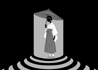 Sayonara Zetsubou Сенсей, темнота, Мико, японская одежда, Tsunetsuki Matoi - случайные обои для рабочего стола