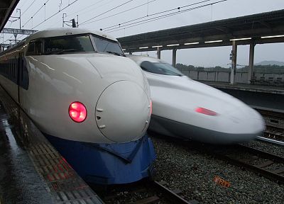 поезда, железнодорожные пути, транспортные средства, Синкансэн - обои на рабочий стол