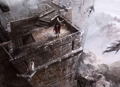 видеоигры, замки, Assassins Creed, Альтаир ибн Ла Ахад, здания, концепт-арт, средневековый - обои на рабочий стол