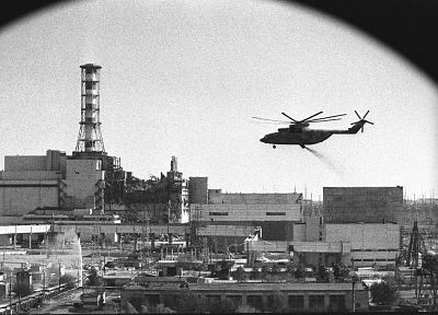 самолет, вертолеты, Чернобыль, монохромный, атомные электростанции, транспортные средства, Ми- 26 - случайные обои для рабочего стола