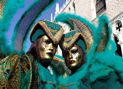 костюм, перья, карнавалы, павлин, Венецианские маски - случайные обои для рабочего стола