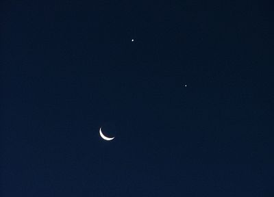 ночь, звезды, Луна - обои на рабочий стол