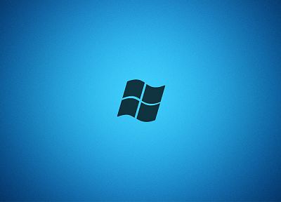 синий, минималистичный, Microsoft Windows, логотипы, виньетка - обои на рабочий стол