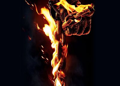 огонь, Ghost Rider, цепи, пламя - копия обоев рабочего стола
