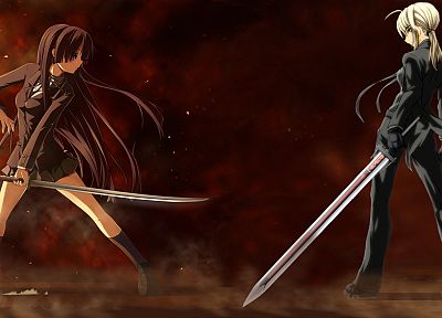 Isayama Йоми, Ga - Rei : Ноль, Сабля, Fate / Zero, кроссоверы, Ga- Rei, Fate series (Судьба) - случайные обои для рабочего стола