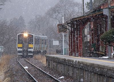 Япония, снег, поезда, Фукусима - случайные обои для рабочего стола