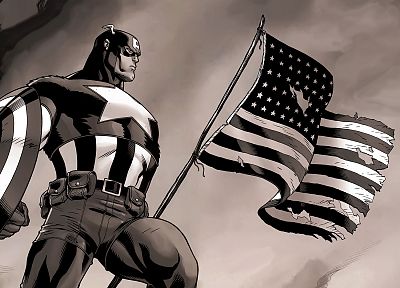 Капитан Америка, Марвел комиксы, Американский флаг - обои на рабочий стол