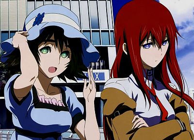 рыжеволосые, аниме, Штейнс ; ворота, Shiina Mayuri, Makise Kurisu, аниме девушки - обои на рабочий стол