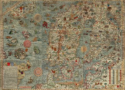 Европа, латинский, карты, средневековый, Скандинавия - случайные обои для рабочего стола