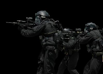 винтовки, солдаты, черный цвет, пистолеты, шестерня, шлем, SWAT, противогазы, Commando, австралийский военный - случайные обои для рабочего стола