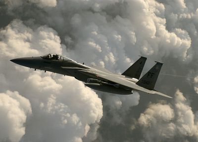 облака, самолет, военный, самолеты, F-15 Eagle - обои на рабочий стол