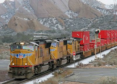 снег, поезда, скалы, Калифорния - случайные обои для рабочего стола