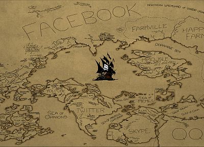 интернет, The Pirate Bay, карты - обои на рабочий стол