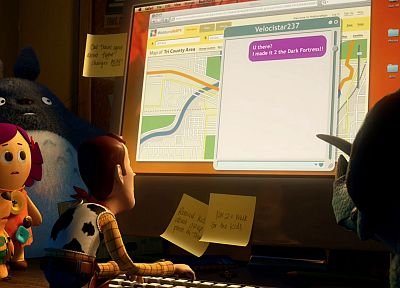 Pixar, История игрушек, Вуди, Мой сосед Тоторо, Toy Story 3 - обои на рабочий стол