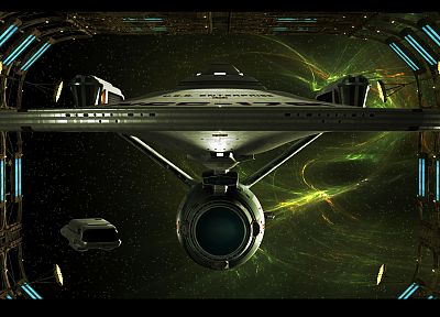 космическое пространство, док, звездный путь, туманности, USS Enterprise - случайные обои для рабочего стола