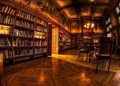 библиотека, книги, интерьер, деревянный пол - обои на рабочий стол