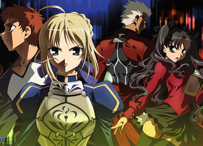 Fate/Stay Night (Судьба), Тосака Рин, Эмия Широ, Сабля, Арчер ( Fate / Stay Night ), Fate series (Судьба) - копия обоев рабочего стола