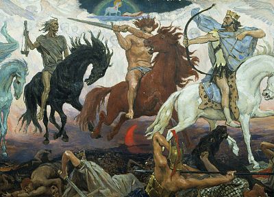 картины, Апокалипсис, лошади, Виктор Васнецов - обои на рабочий стол