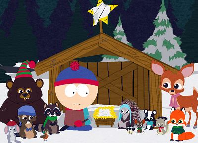 телевидение, South Park, животные, рождество, твари, Стэн Марш - случайные обои для рабочего стола