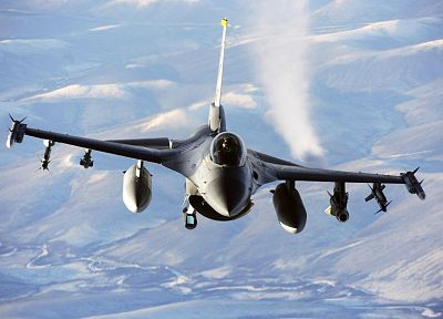 самолет, F- 16 Fighting Falcon, инверсионных - копия обоев рабочего стола