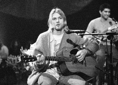 Nirvana, Курт Кобейн, монохромный, концерт - обои на рабочий стол