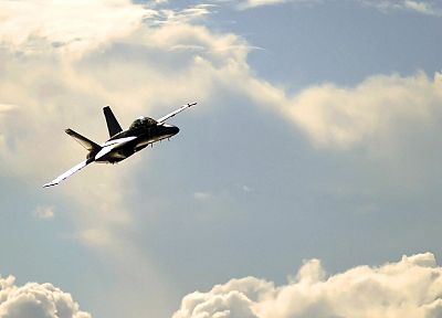 облака, самолет, военный, военно-морской флот, транспортные средства, F- 18 Hornet - случайные обои для рабочего стола