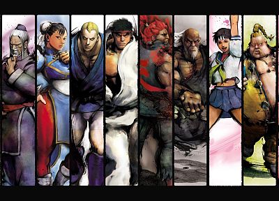 Street Fighter, сакура, Cammy, Рю, Akuma, Chun-Li, Абель - случайные обои для рабочего стола