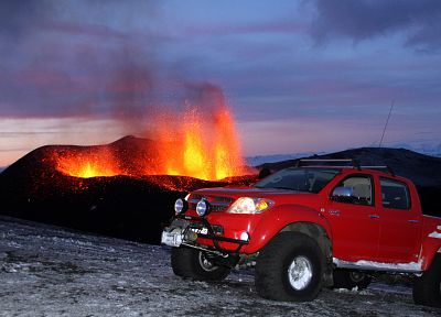 Top Gear, май, вулканы, грузовики, Тойота, арктический, Исландия, Hilux, транспортные средства - случайные обои для рабочего стола