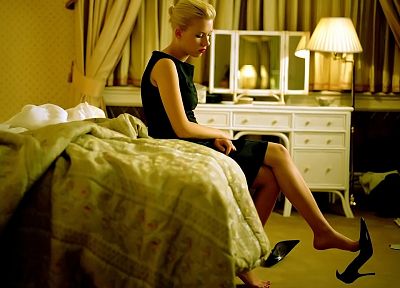 блондинки, ноги, девушки, Скарлетт Йоханссон, актрисы, спальня - похожие обои для рабочего стола