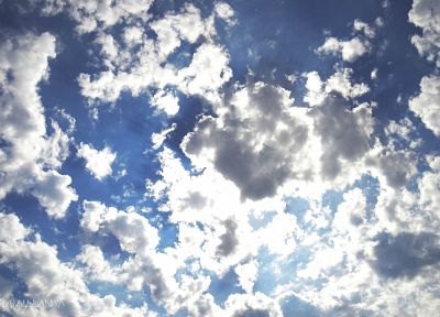 синий, облака, небо - обои на рабочий стол