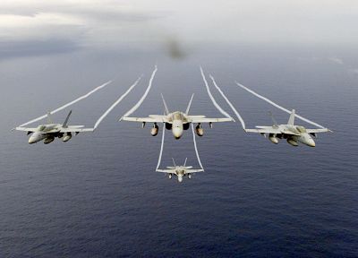 самолет, военный, военно-морской флот, самолеты, транспортные средства, F- 18 Hornet, инверсионных - копия обоев рабочего стола