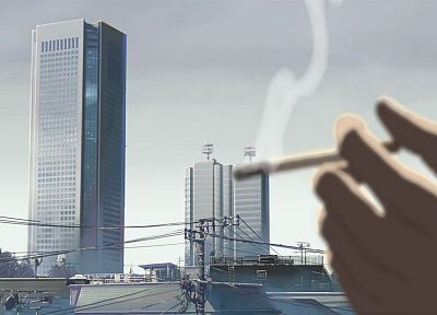 Макото Синкай, 5 сантиметров в секунду, сигареты - случайные обои для рабочего стола