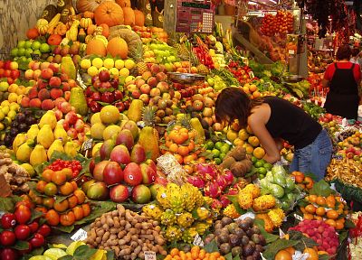 рынок, фрукты, апельсины, бананы, яблоки - похожие обои для рабочего стола