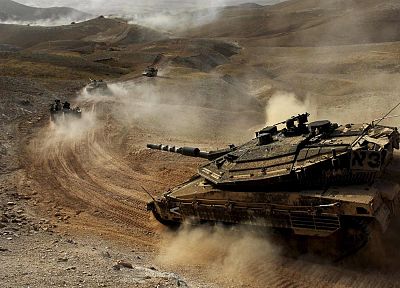 песок, Израиль, Меркава, танки, пыль, дороги, IDF - обои на рабочий стол