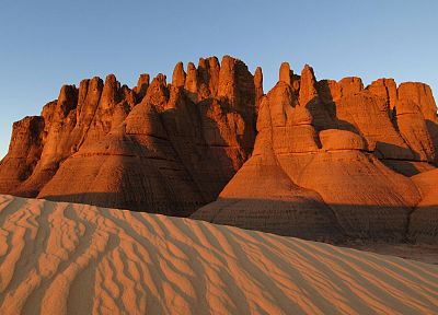пустыня, Сахара, Алжир, скальные образования - похожие обои для рабочего стола