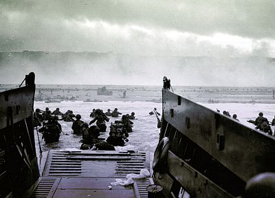солдаты, Нормандия, Армия США, Вторая мировая война, D-Day, исторический, выгрузка, море - оригинальные обои рабочего стола