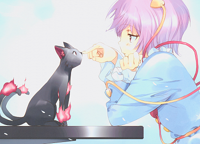 Тохо, кошки, розовые волосы, Kaenbyou Rin, Komeiji Сатори, аниме девушки - похожие обои для рабочего стола