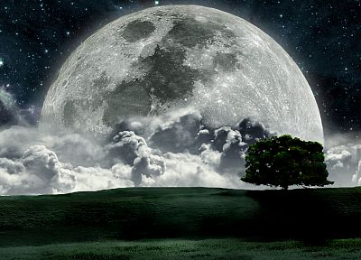 пейзажи, ночь, Луна - случайные обои для рабочего стола