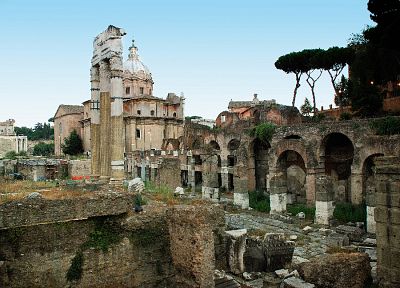 пейзажи, руины, архитектура, Рим, Италия, римский Форум - случайные обои для рабочего стола