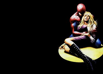 Человек-паук, Марвел комиксы, Гвен Стейси, темный фон - обои на рабочий стол