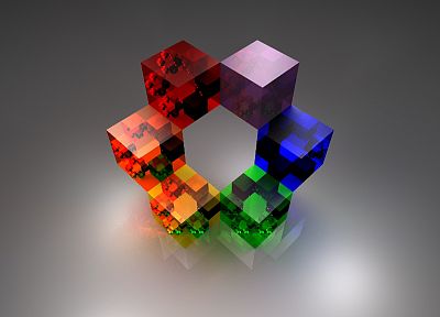 абстракции, многоцветный, кубики - обои на рабочий стол