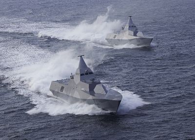 стелс, корабли, военно-морской флот, Шведский, транспортные средства, Висбю класс корвет, HSwMS Хельсингборг - обои на рабочий стол