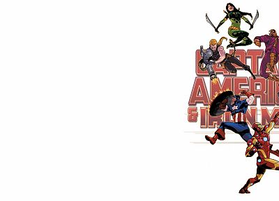 Железный Человек, комиксы, Капитан Америка - оригинальные обои рабочего стола