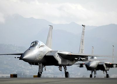 самолет, военный, ВПП, F-15 Eagle - обои на рабочий стол