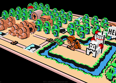 3D вид (3д), Марио, Super Mario Bros. 3, воксели - похожие обои для рабочего стола