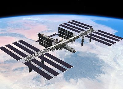 Земля, Международная космическая станция, космическая станция - копия обоев рабочего стола